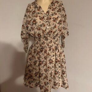 J for Justify Brown and Tan Dolman Sleeve Mini Sundress